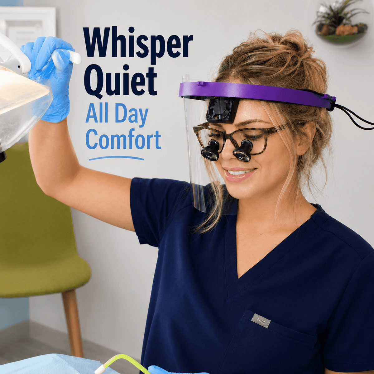 Dental Face Shield with Cooling Fan - Breezy Face