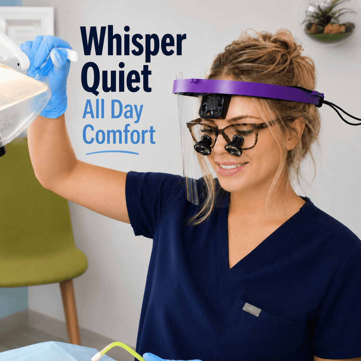 Dental Face Shield with Cooling Fan - Breezy Face
