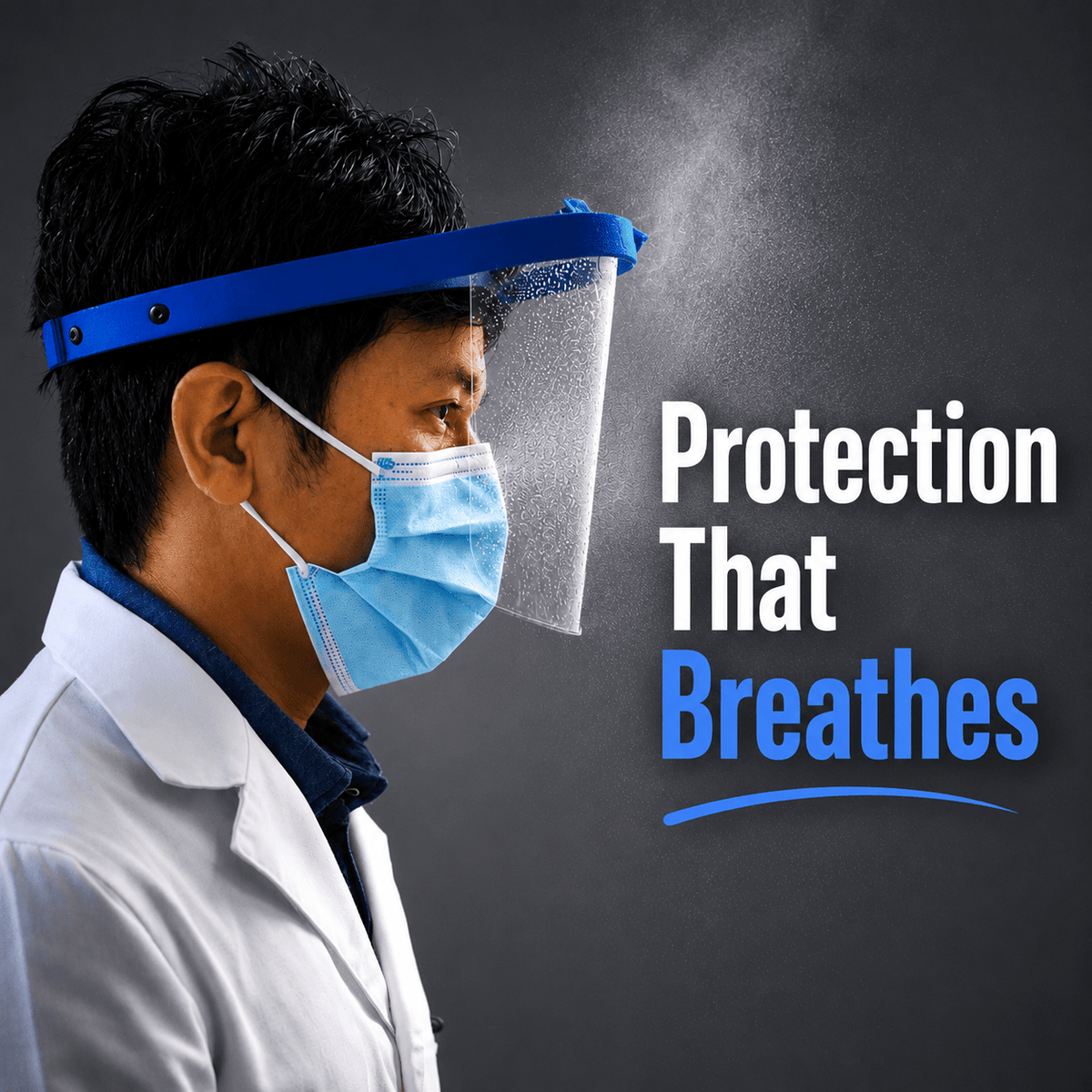 Dental Face Shield with Cooling Fan - Breezy Face