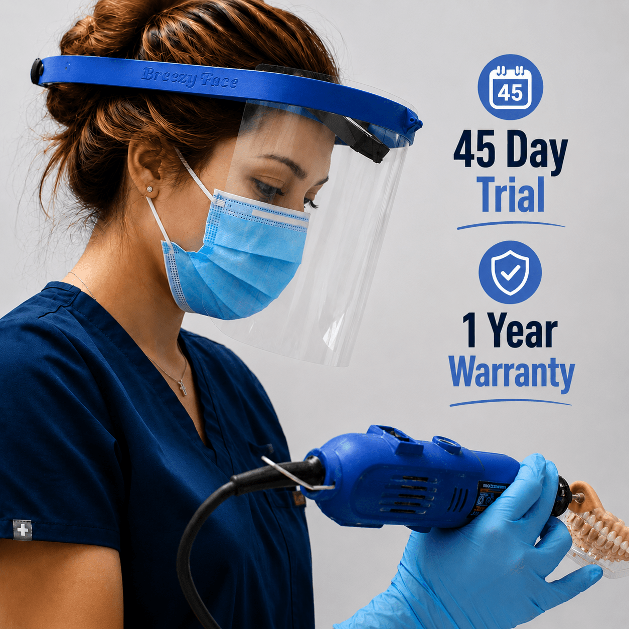Dental Face Shield with Cooling Fan - Breezy Face