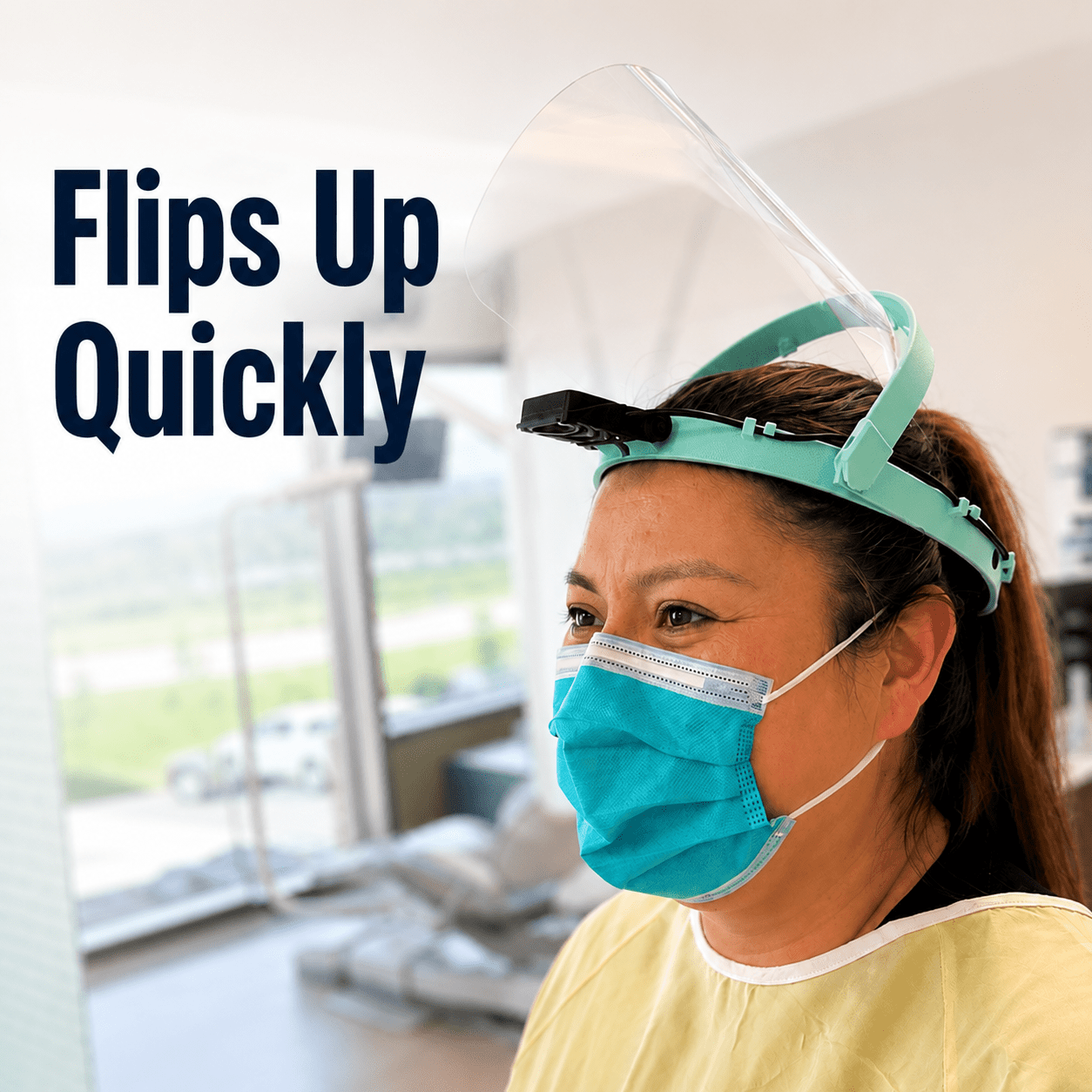 Dental Face Shield with Cooling Fan - Breezy Face